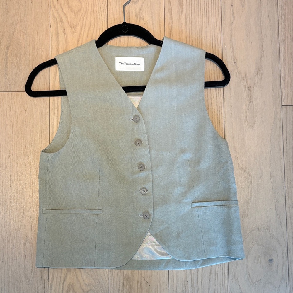 Frankie shop NWOT green Button-Up Vest